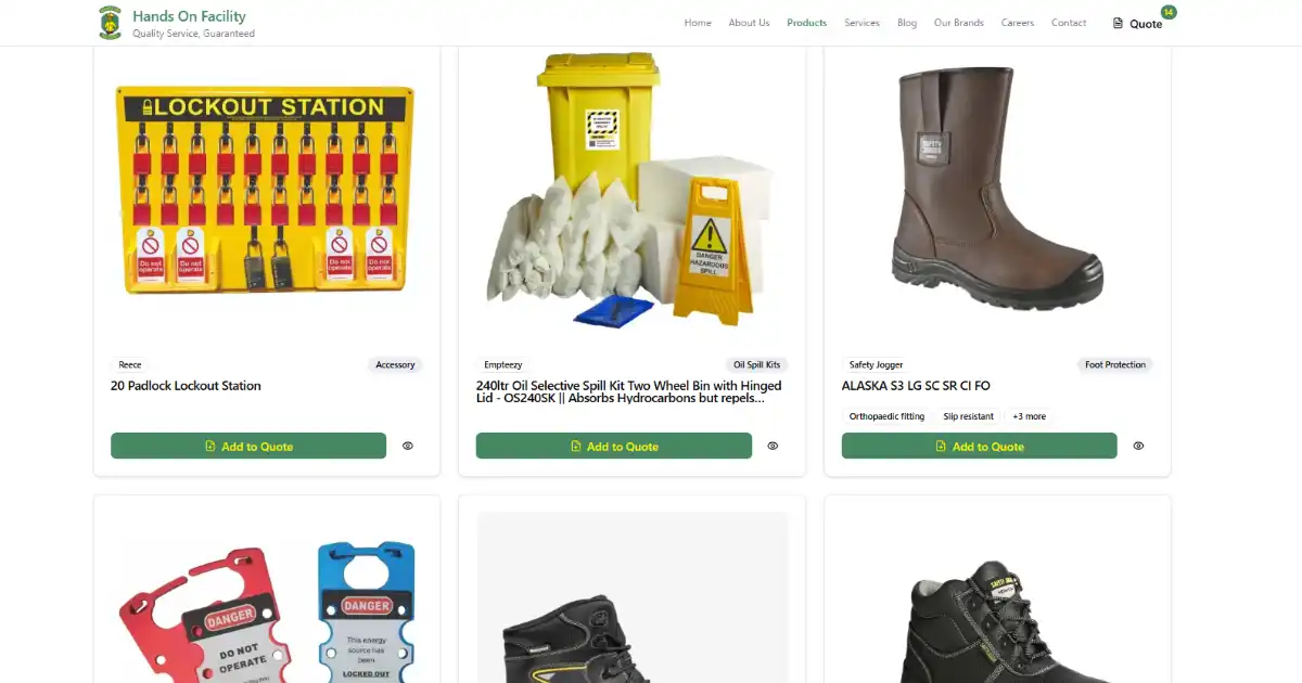 Hands On Facility: Corporate Website & Smart Quoting System